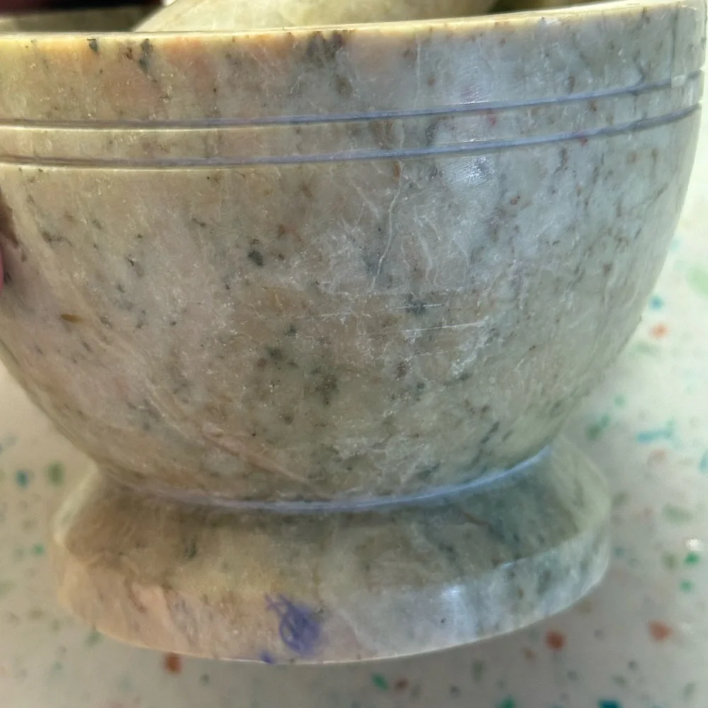 Marble Mortar and Pestle Set VTG